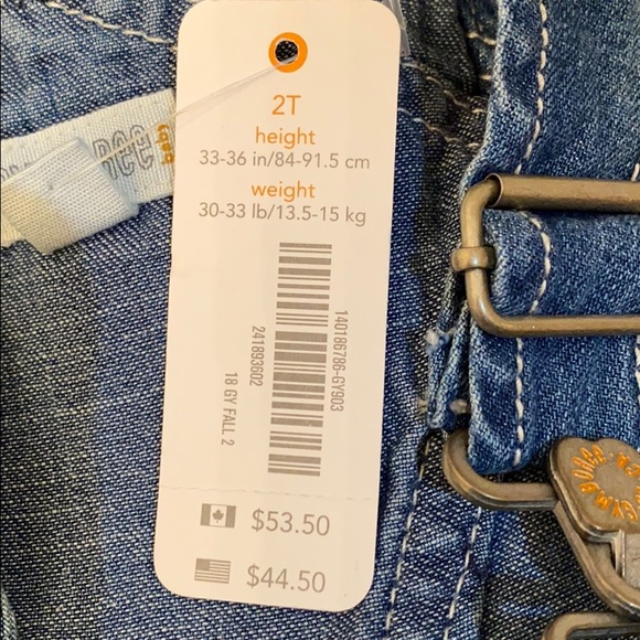 Gymboree soft denim overalls - Picture 9 of 10